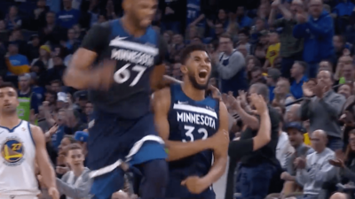 Karl Anthony Towns Timberwolves Warriors