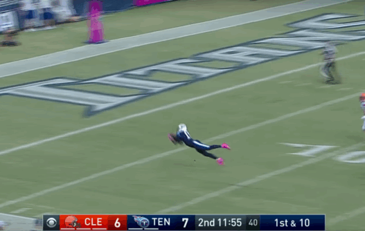 Kendall Wright r&eacute;ussit la r&eacute;ception de l&rsquo;ann&eacute;e contre les Browns