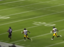 Mike Wallace et son touchdown record face aux Steelers !