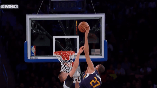Rudy Gobert renvoie Porzingis en Lettonie et le Jazz tape les Knicks