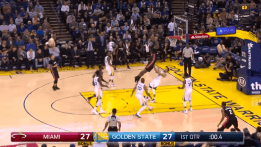 Warriors vs. Heat - Stephen Curry se fait souiller par James Johnson