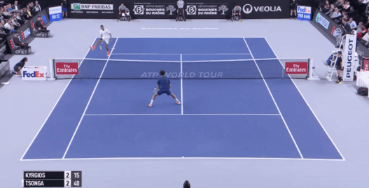 Le coup de génie de Nick Kyrgios face à Jo-Wilfried Tsonga