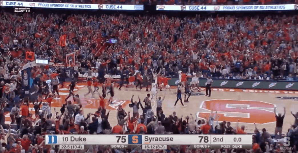 Syracuse s’offre Duke au buzzer sur une bombe à 3-points