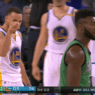 Stephen Curry envoie un gros trois-points au buzzer et chambre Brown