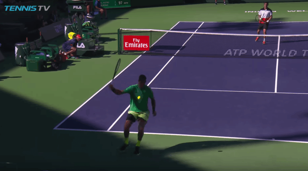 Le tweener+lob de Del Potro aura bien été le point d’Indian Wells