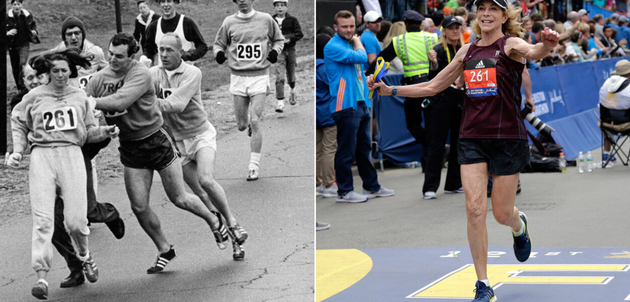 50 ans après, Kathrine Switzer est revenu à Boston pour le marathon