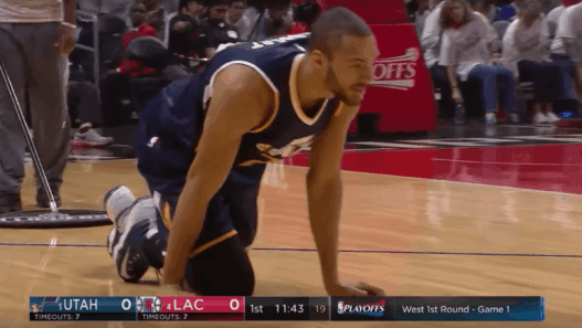 Après 13 secondes de jeu, Rudy Gobert se blesse contre les Clippers