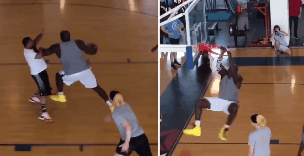 À 45 ans, Shaquille O’Neal fait la misère à un pauvre défenseur