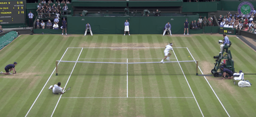 Roger Federer régale contre Marin Cilic