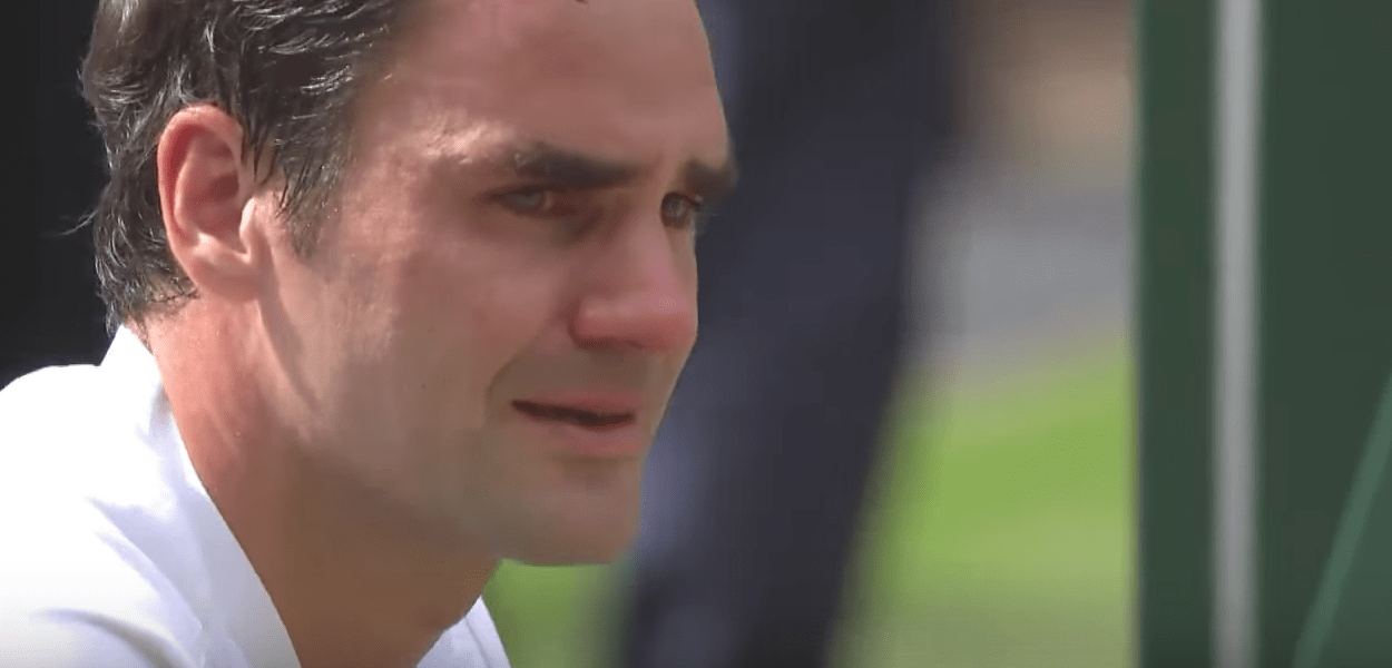 Les larmes de Roger Federer après sa victoire à Wimbledon