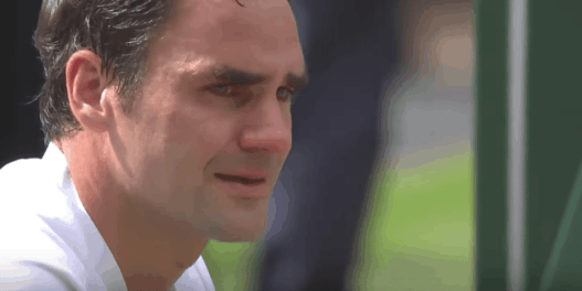 Les larmes de Roger Federer après sa victoire à Wimbledon