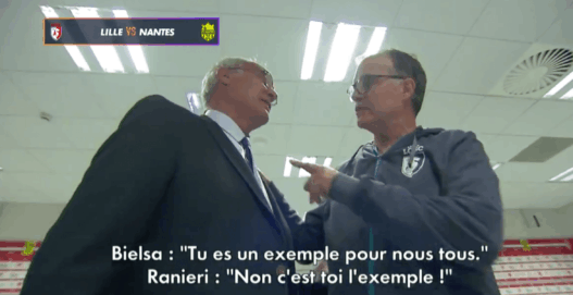 L’échange entre Marcelo Bielsa et Claudio Ranieri après Lille-Nantes