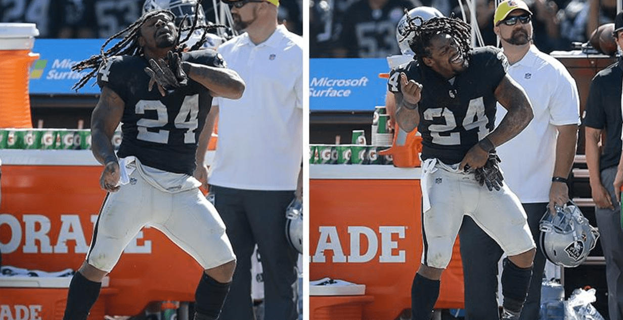 Pendant la balade des Raiders, Marshawn Lynch a transformé le terrain en dancefloor