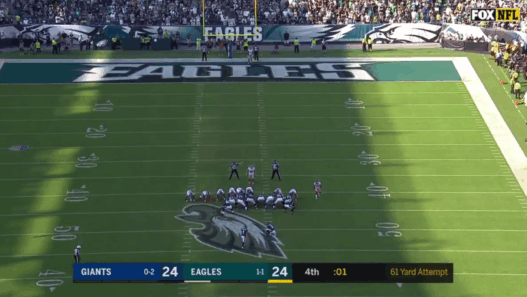 Les Eagles s’imposent un field goal de 61 yards à la dernière seconde