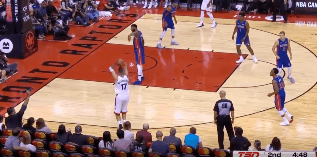 Andre Drummond a fait preuve d’une belle défense sur Jonas Valanciunas