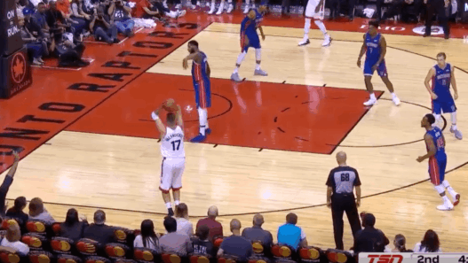 Andre Drummond a fait preuve d’une belle défense sur Jonas Valanciunas