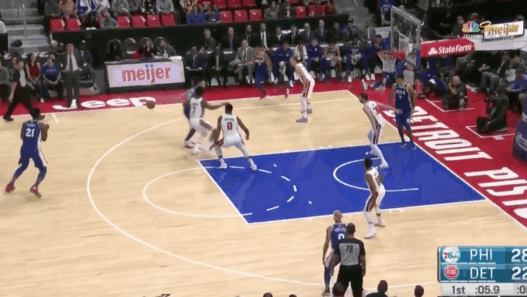 Ben Simmons trois points Embiid