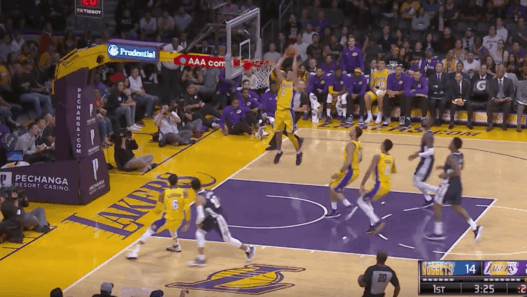 Les Lakers de Ball en mode showtime sur un gros alley-oop