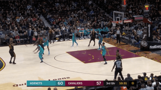 trois points LeBron Hornets