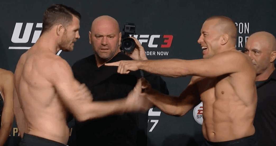 ultime staredown Georges St-Pierre Michael Bisping