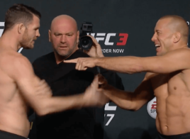 ultime staredown Georges St-Pierre Michael Bisping