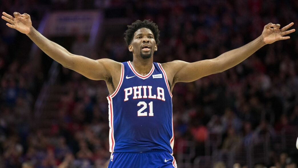 Joel Embiid 76ers Warriors
