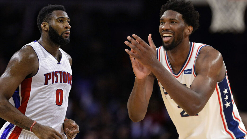 Joel Embiid Andre Drummond Sixers Pistons