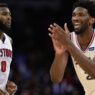Joel Embiid Andre Drummond Sixers Pistons
