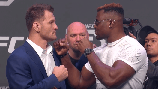 staredown Francis Ngannou Stipe Miocic