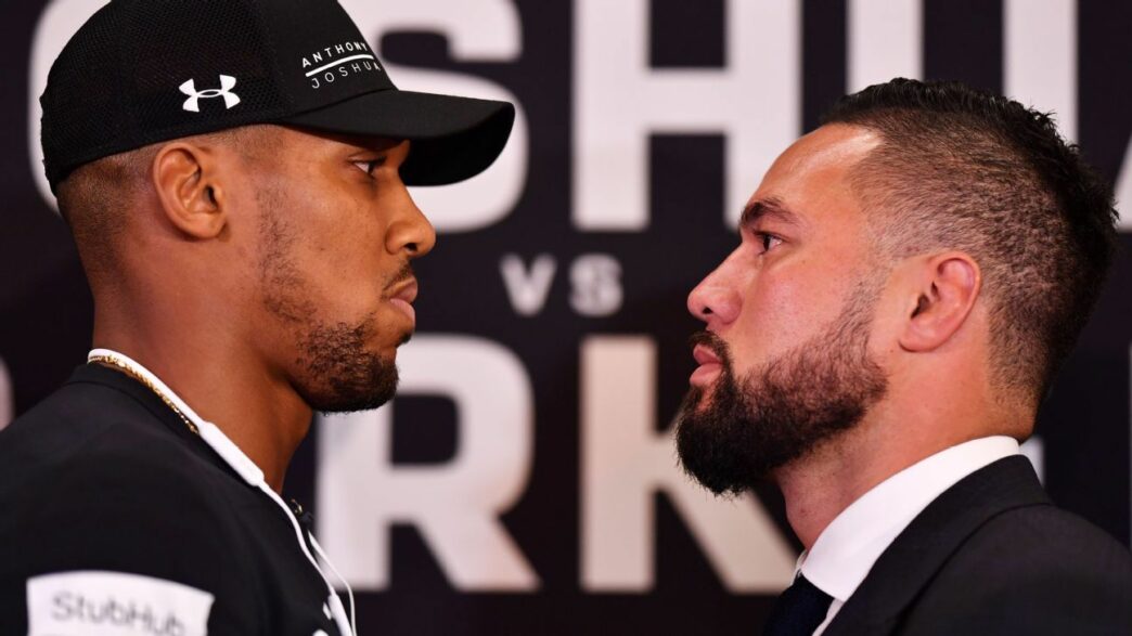 Anthony Joshua Joseph Parker staredown