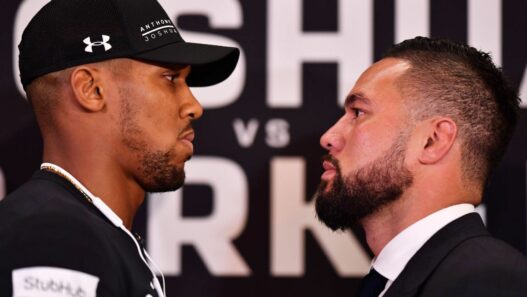 Anthony Joshua Joseph Parker staredown