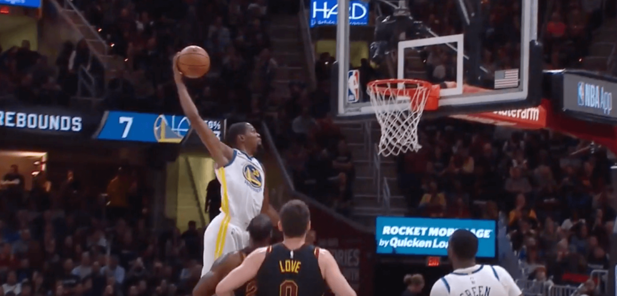 Cavaliers Warriors Kevin Durant dunk