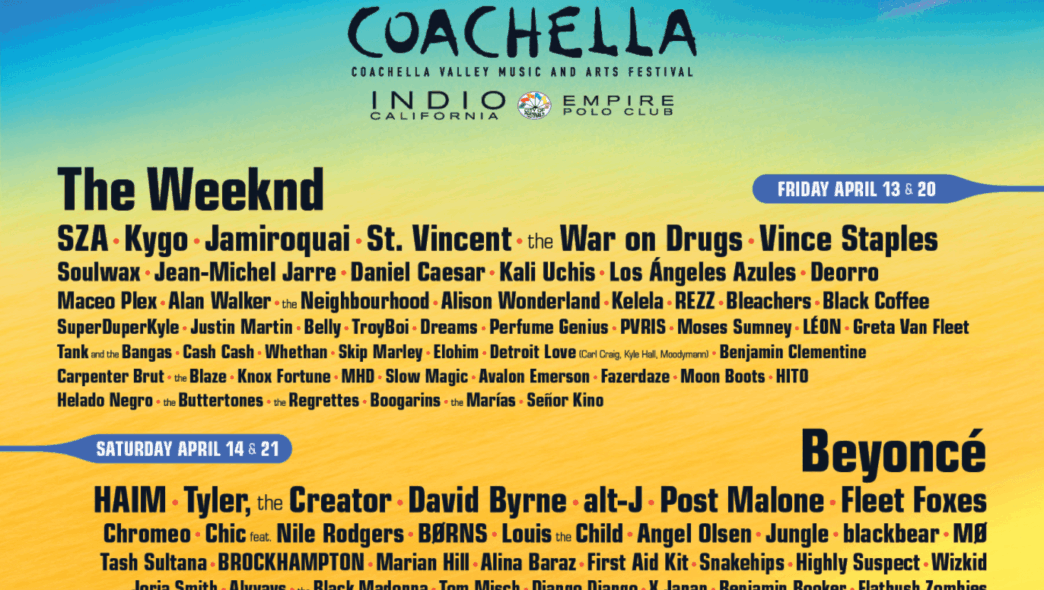 Coachella 2018 &ndash; une programmation ultra lourde et MHD