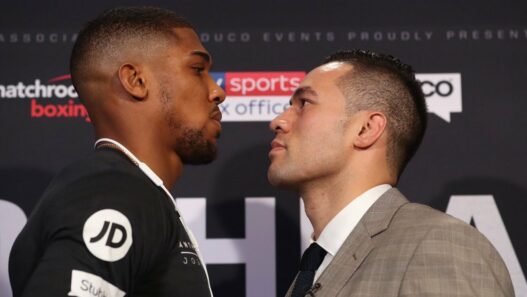Anthony Joshua Joseph Parker staredown