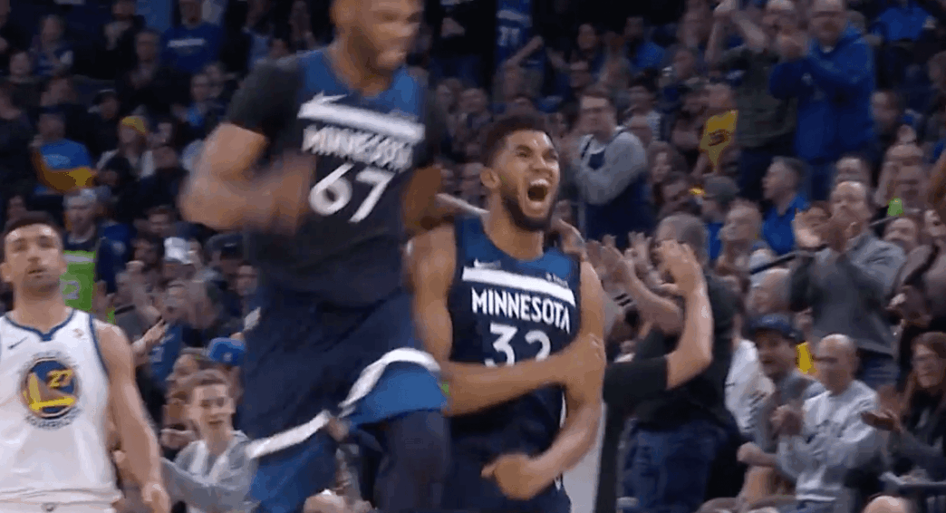 Karl Anthony Towns Timberwolves Warriors