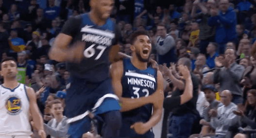 Karl Anthony Towns Timberwolves Warriors