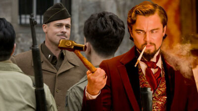 Quentin Tarantino Brad Pitt Leonardo DiCaprio