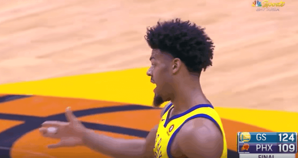 Stephen Curry Quinn Cook vie