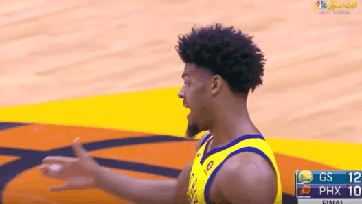 Stephen Curry Quinn Cook vie