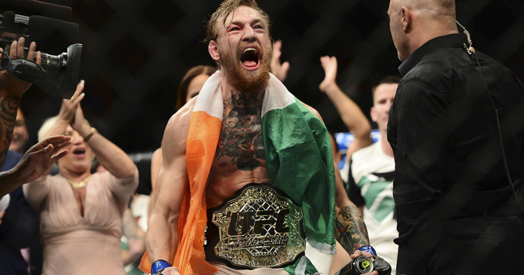 Conor McGregor UFC 189 Chad Mendes Celebration