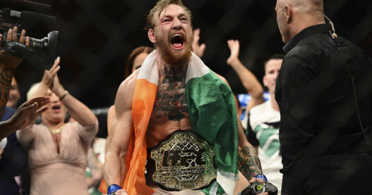 Conor McGregor UFC 189 Chad Mendes Celebration