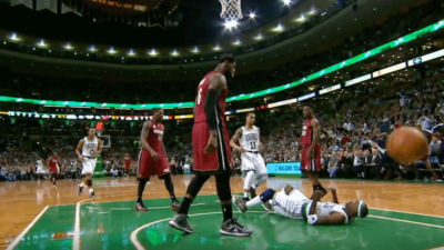 LeBron James Jason Terry dunk Celtics Heat