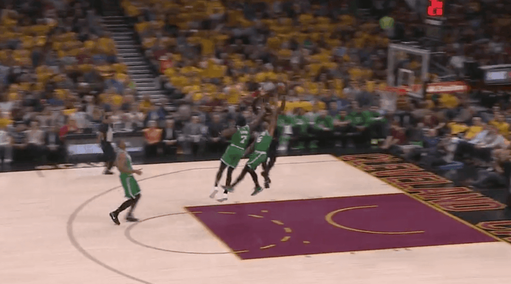 LeBron James Kevin Love full court pass Boston Celtics Game 4