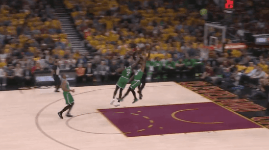 LeBron James Kevin Love full court pass Boston Celtics Game 4
