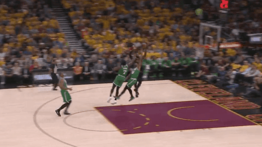 LeBron James Kevin Love full court pass Boston Celtics Game 4