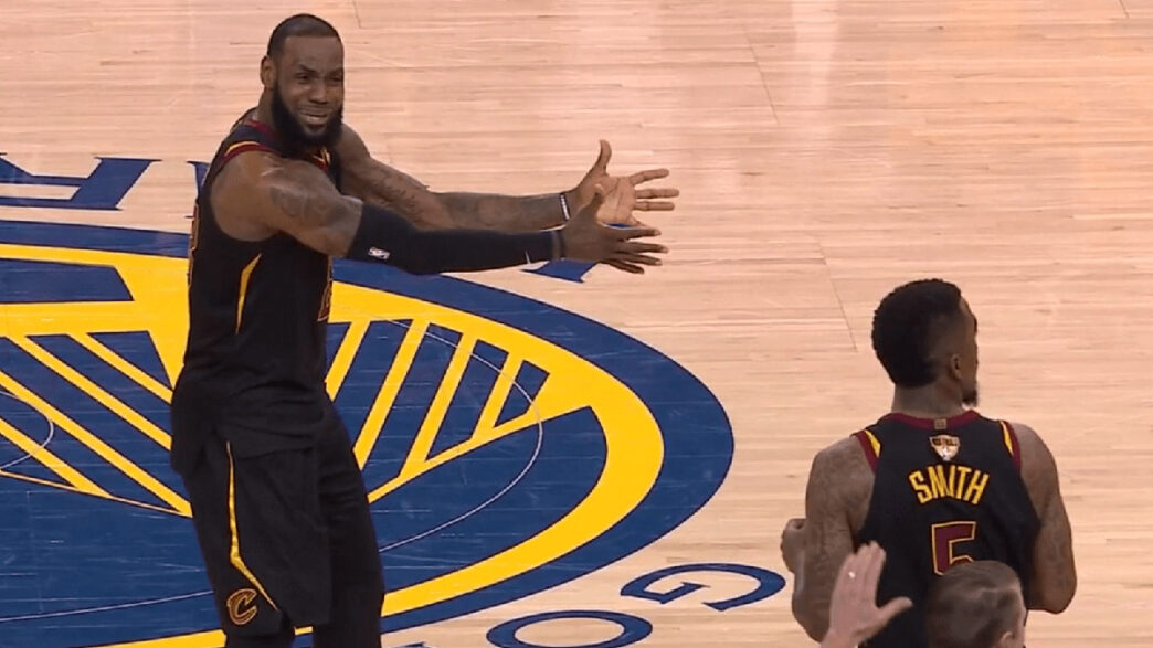 LeBron James JR Smith Game 1 Warriors