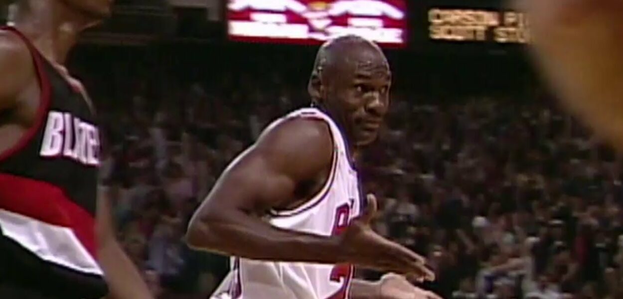 Michael Jordan Shrug Game Blazers