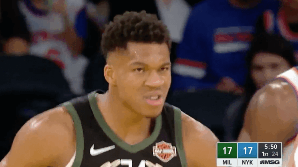 Giannis Antetokounmpo Mario Hezonja angry
