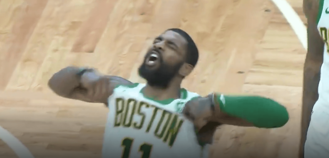 Kyrie Irving Celtics Raptors celebration