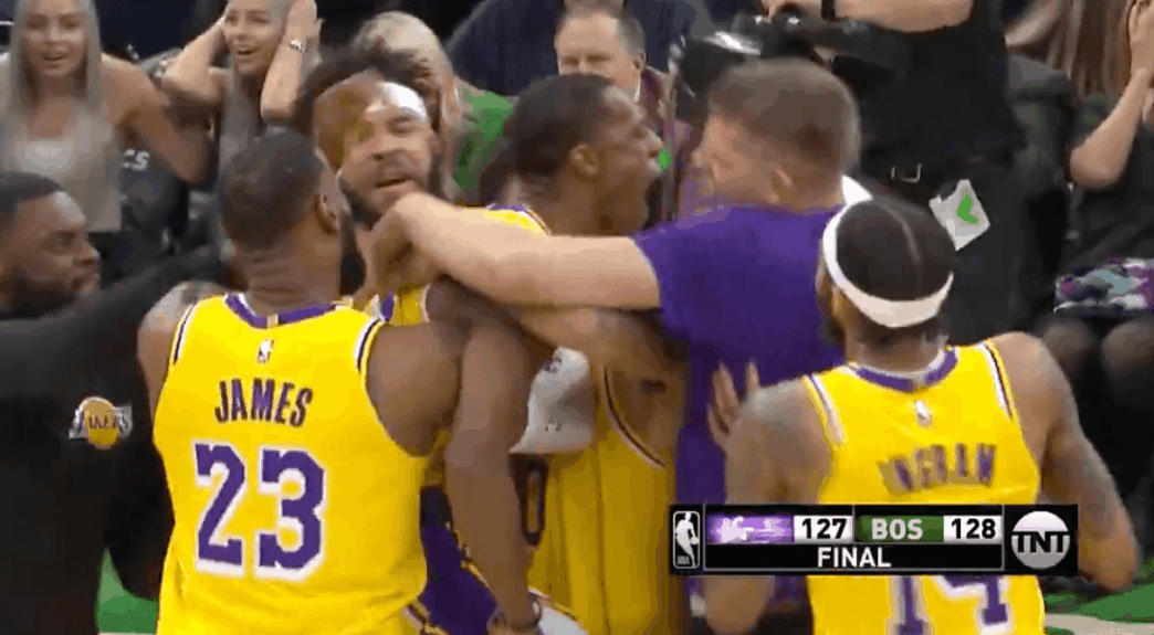 LeBron James Lakers Celtics Rajon Rondo